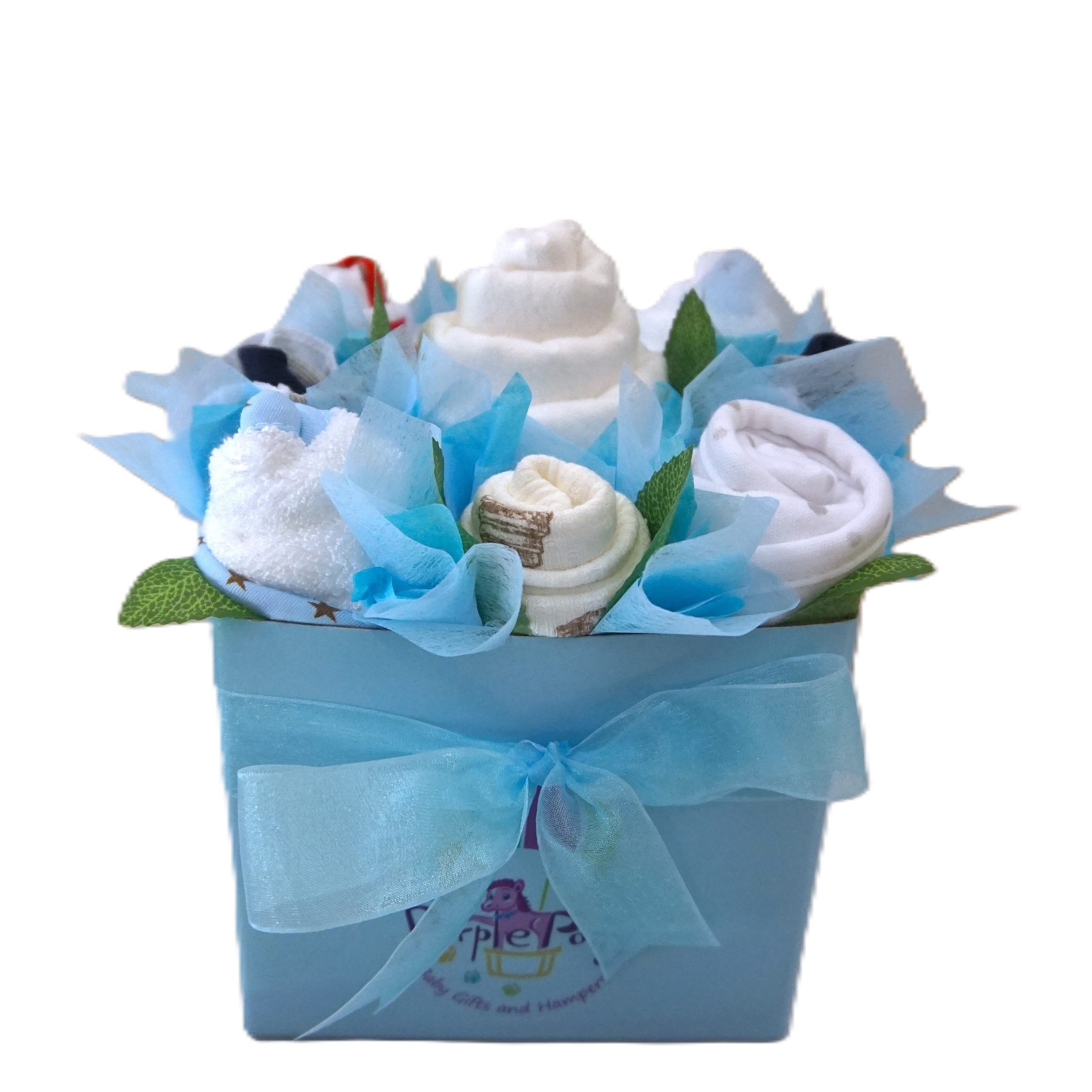 Flower Bouquet Baby Boy Hamper